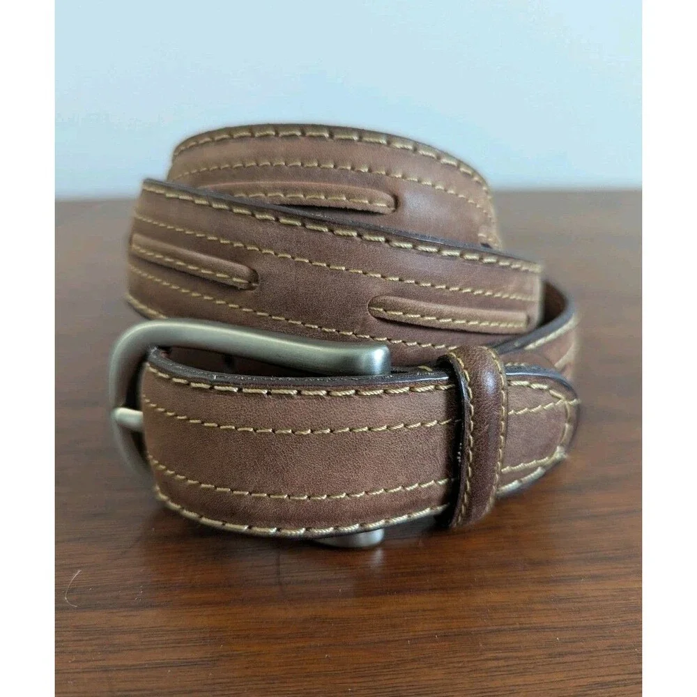 VTG Johnston & Murphy Belt Glove Cowhide Brown Leather Mens 32 USA Made Western